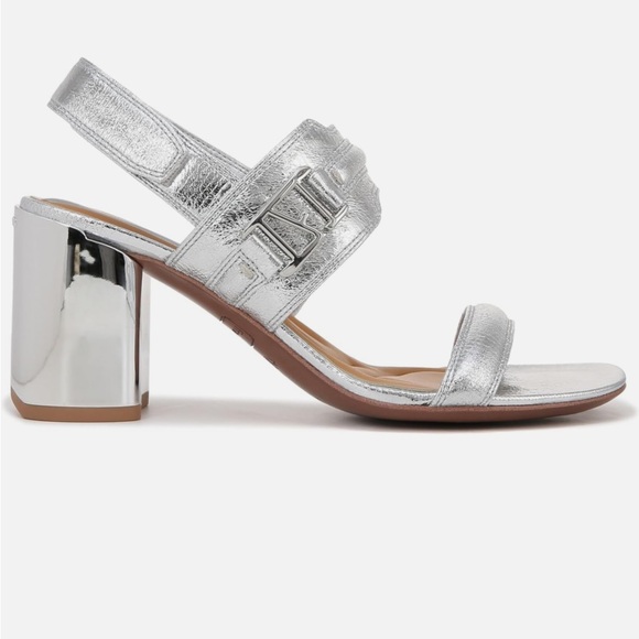 Franco Sarto Silver Block Heel Sandals - size 6 1/2 - Picture 2 of 9